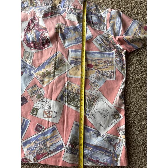 Vintage Polo Ralph Lauren M Salmon Coastal Hawaiian Cotton Button Down Shirt - Picture 7 of 7